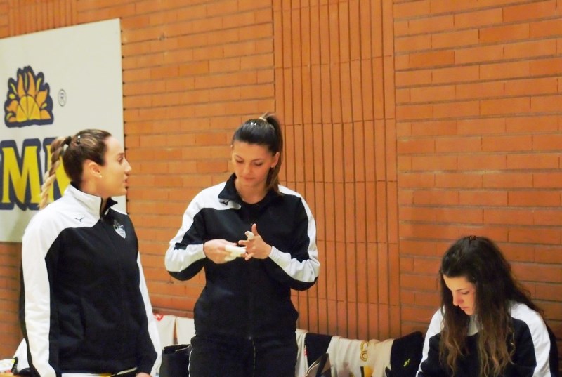 Martina Recine - Alexandra Mitu - Margherita Gallina Faroplast Perugia contro la capolista